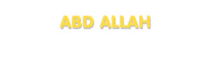 Der Vorname Abd Allah
